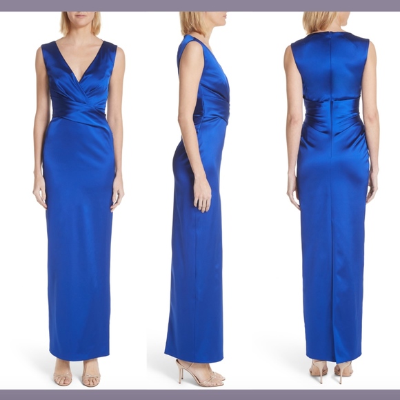 NEW $1675 Talbot Runhof Stretch Duchess Satin Gown‎ - Picture 1 of 8